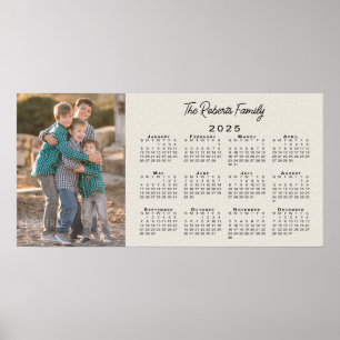 Din Foto och Namn 2025 Kalender Falsk Canvas Poster
