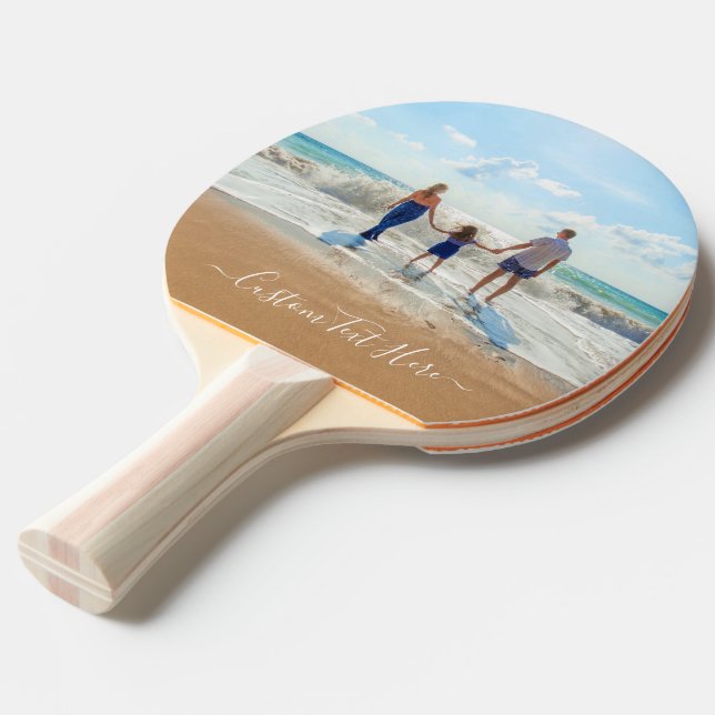 Din foto Ping Pong Paddle med Anpassningsbar Text Pingisracket (Frontvinkel)