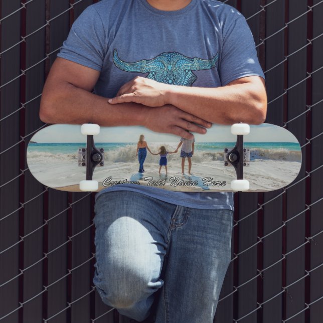 Din Foto Skateboard med Anpassad Text Namn (Utomhus 3)