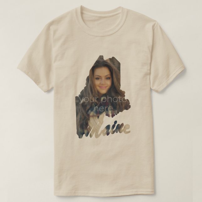 DIN FOTO-TILLSTÅND FÖR Maine Shape T-shirt (Design framsida)