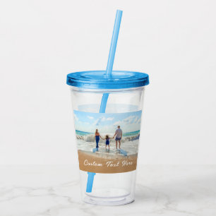 Din fotoakrylisk Tumbler med Anpassningsbar Text Take Away Mugg