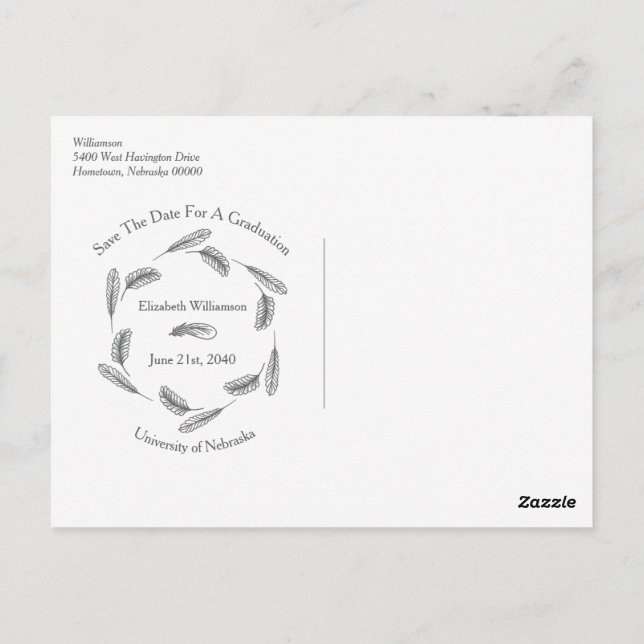 Din fotobild Studenten sparar datumuppställningen Vykort (Baksida)