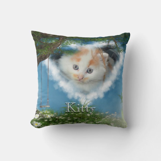 Din fotokatt i Heaven Pet Memorial Pillow Kudde (Framsida)