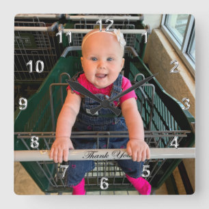 Din fotoklocka med bilden eller ta bort fyrkantig klocka