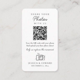 din fotomatta, vanlig QR-kod enkel Bröllop Placeringskort