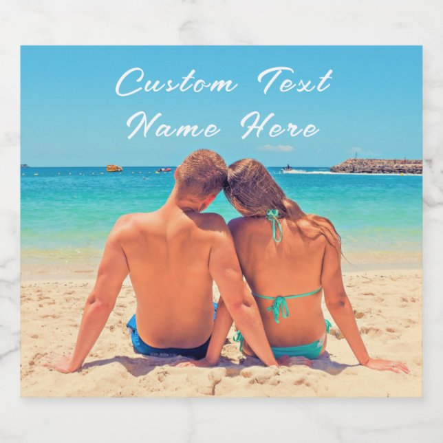 Din fotomousserande Vin-etikett med Anpassningsbar (Enkel etikett)