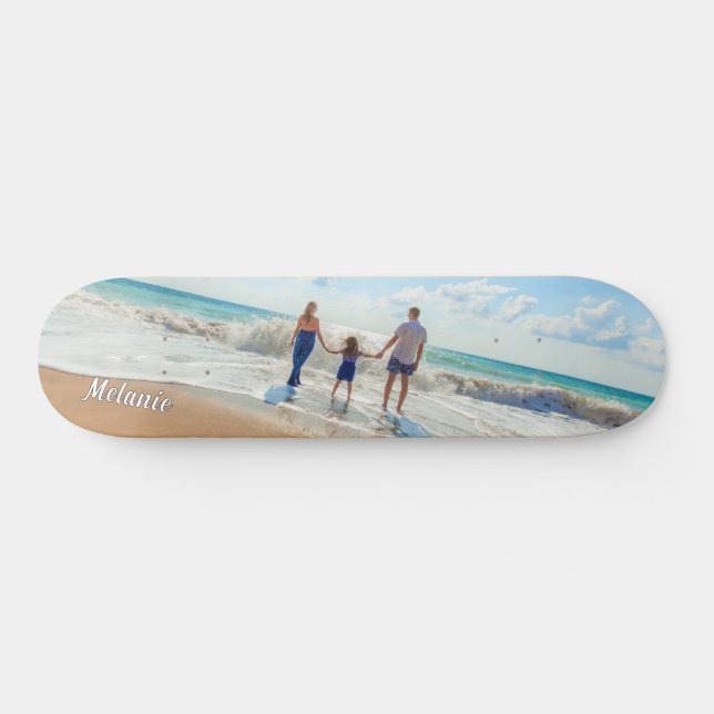 Din fotopatbordsgåva med eget namn mini skateboard bräda 18,5 cm (Horz)