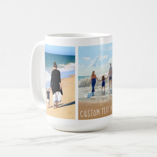 Din fotosamlingskaffe Mugg med Anpassningsbar Text (Framsida vänster)