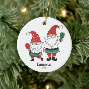 Din fototext är en fin julpickleball Gnomes Julgransprydnad Keramik