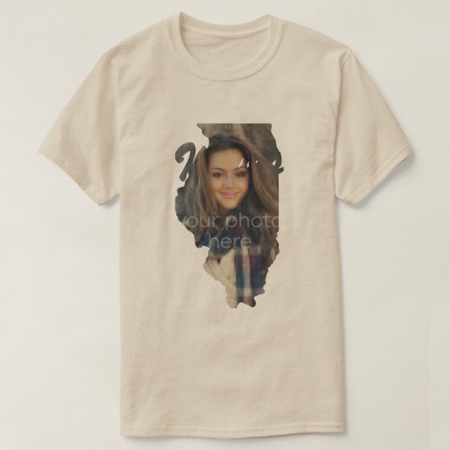 DIN FOTOTILLSTÅND I Illinois Shape T-shirt (Design framsida)