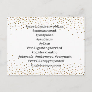 Din främsta hashtaggar Guld Confetti sköt upp Bröl Vykort