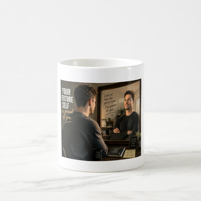 Din Framtida Själv Är Stolt Över Dig Kaffemugg (Center)