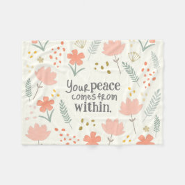 Din fred kommer inifrån - inspirerande citat fleecefilt