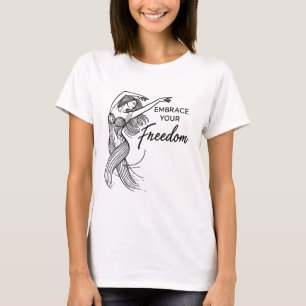 Din frihet - fritt sporrad kvinnlig dansare t shirt