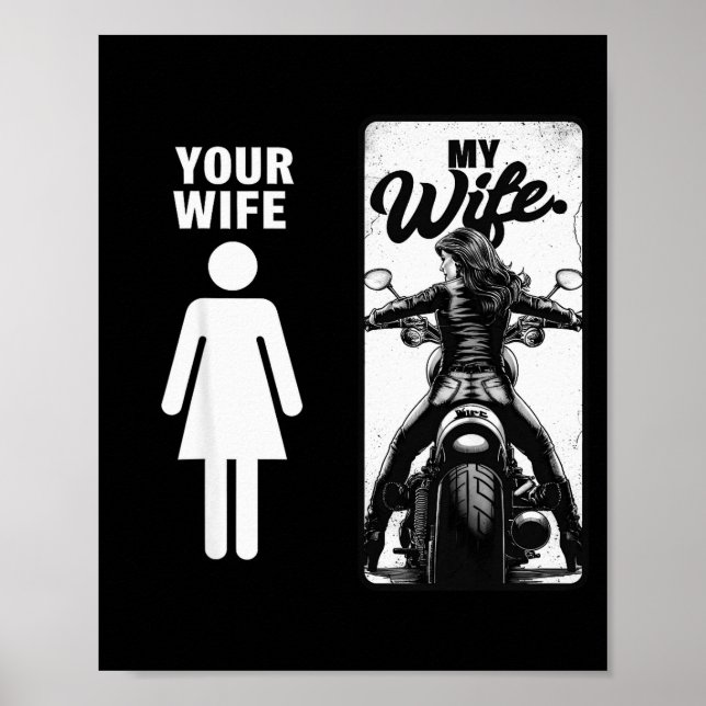 Din fru är enkel Min fru Biker Fru Alla hjärtans  Poster (Framsidan)