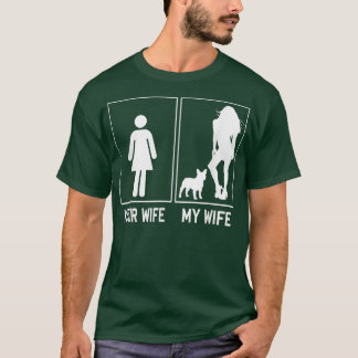 Din fru Fransk Bulldog Funny Frenchie Fo T Shirt