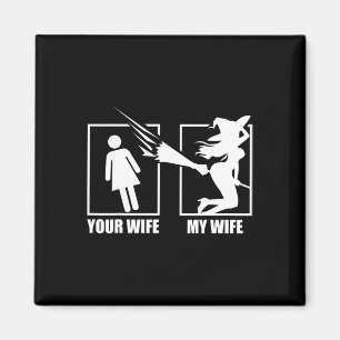Din fru har min fru - Witch-fru Halloween Magnet