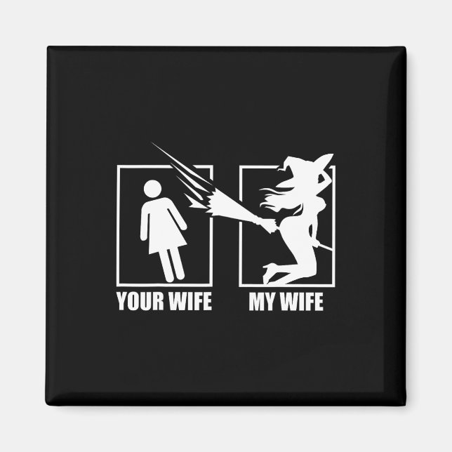 Din fru har min fru - Witch-fru Halloween Magnet (Framsidan)