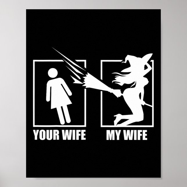 Din fru har min fru - Witch-fru Halloween Poster (Framsidan)