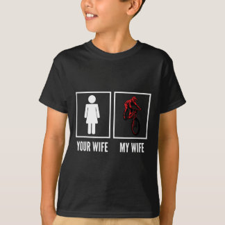 Din fru Min fru Biker Cyklist Mountainbike T Shirt