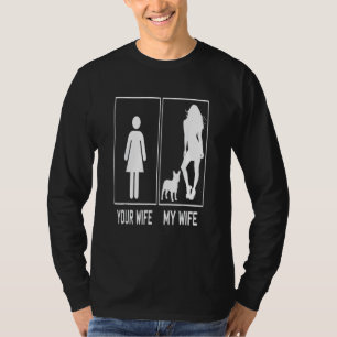 Din fru Min fru Fransk Bulldog Frenchie För Husse T Shirt