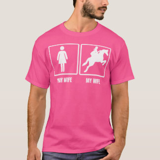 Din fru min fru häst ridning rolig make citat t shirt