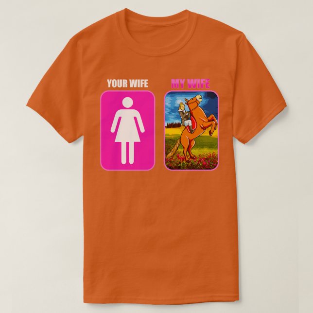 Din fru min fru Horse Riding Equestrian T Shirt (Design framsida)