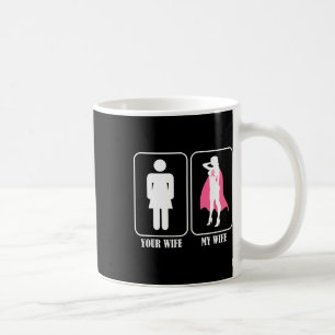 Din fru min fru Husand Breast Cancer Awareness Kaffemugg