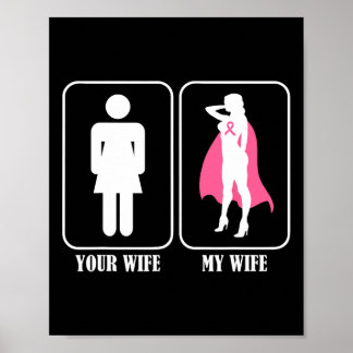 Din fru min fru Husand Breast Cancer Awareness Poster
