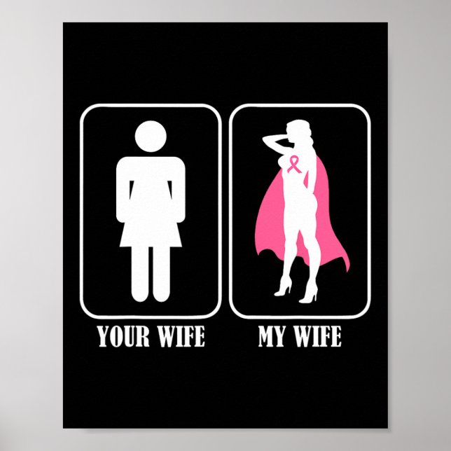 Din fru min fru Husand Breast Cancer Awareness Poster (Framsidan)