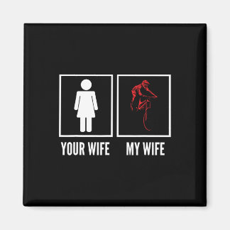 Din fru min fru motorcyklist cyklist mountainbike magnet