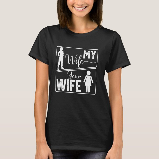 Din fru Min fru Rolig mekaniker fru Valentine De T Shirt (Framsida)