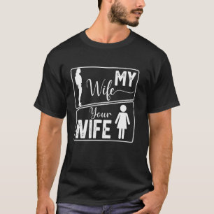 Din fru min fru rolig strand livvakt Alla hjärtans T Shirt