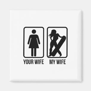 Din fru min fru Snowboarder - Female Boarder Gif Magnet