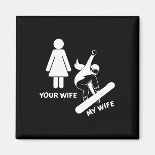 Din fru min fru Snowboarder - Female Boarder Gif Magnet