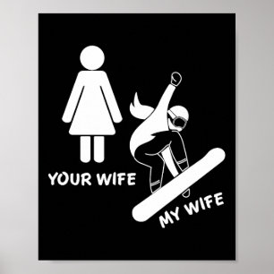 Din fru min fru Snowboarder - Female Boarder Gif Poster