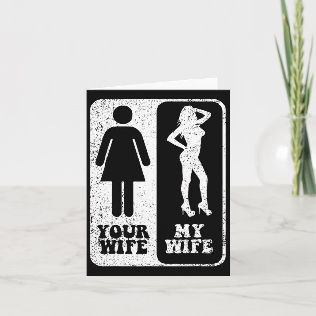 Din fru min hustru Bröllop Make Groom Fiance Mr. Kort (Framsida)
