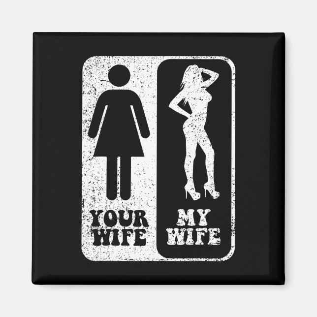 Din fru min hustru Bröllop Make Groom Fiance Mr. Magnet (Framsidan)