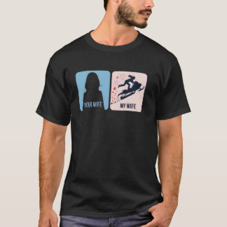 Din fru vs min frus snöskoteräventyr t shirt