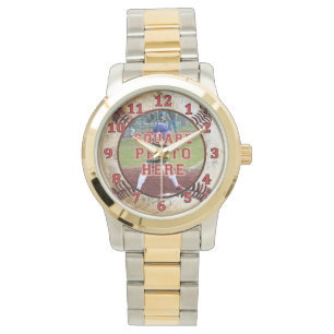DIN Fyrkantiga Foto Baseballklockor Instruktion Armbandsur