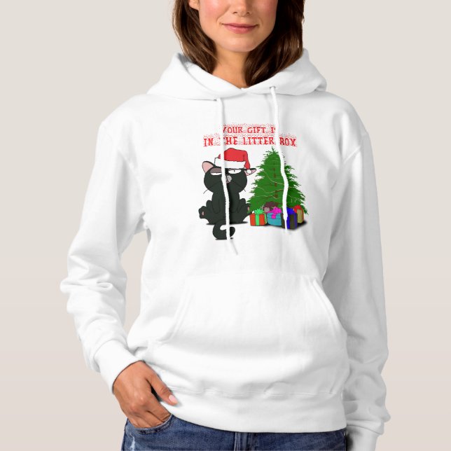 DIN GIFT FINNS I LITTER BOX, Meowy Catmas Gift T Shirt (Framsida)