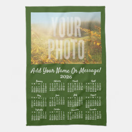 Din Grönt för Photo Tea Towel-kalender Kökshandduk