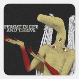 Din Guardian Angel Ge Ord of Encouragement Fyrkantigt Klistermärke