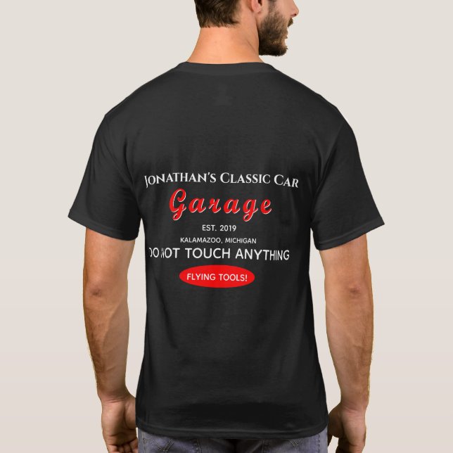 Din hembilsgaragemekanisk t shirt (Baksida)