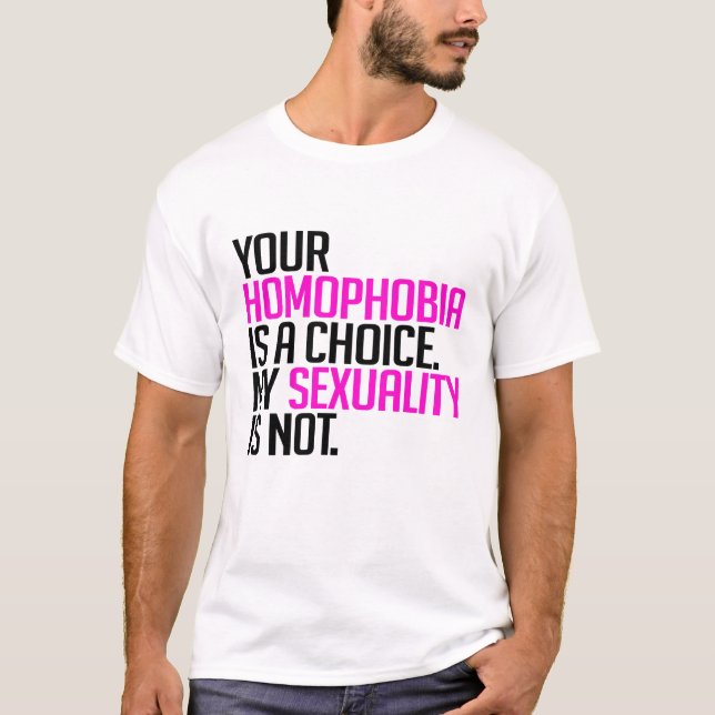Din Homophobia är ett primat T-shirt (Framsida)