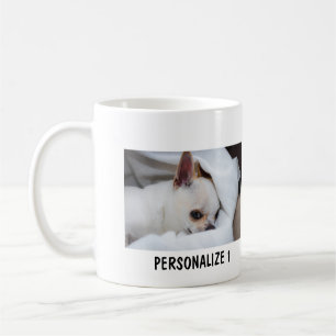 Din hund chihuahua anpassningsbar--fotosamlingstex kaffemugg
