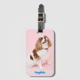 Din Hund, eller Pet Photo, Blue Namn Bagagebricka