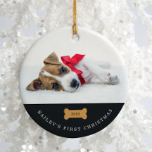 Din Hund första jul | Träkol med foton