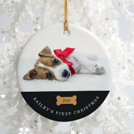 Din Hund första jul | Träkol med foton Julgransprydnad Keramik