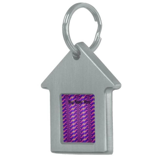 Din Hund-Namn-text med Hund eller Märkre för ramup ID-bricka Husdjur (Högra Framsidan)